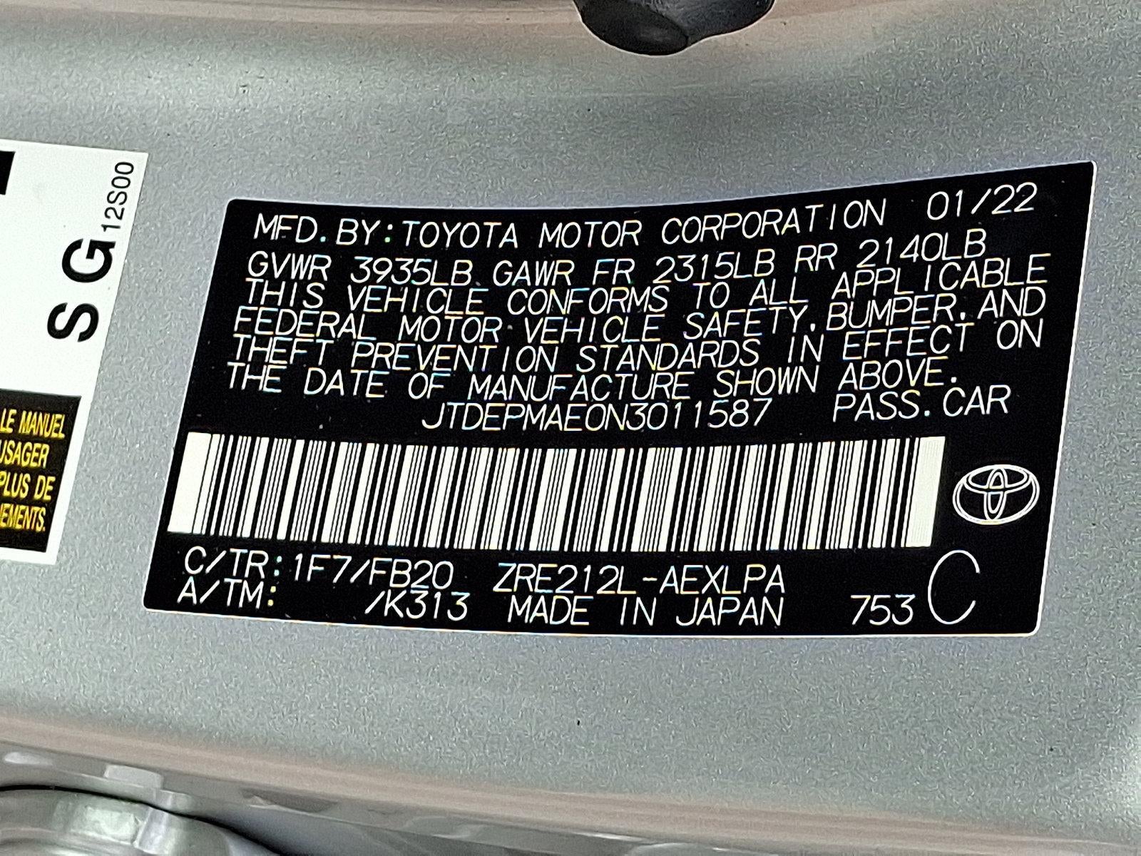 2022 Toyota Corolla LE CVT (Natl)