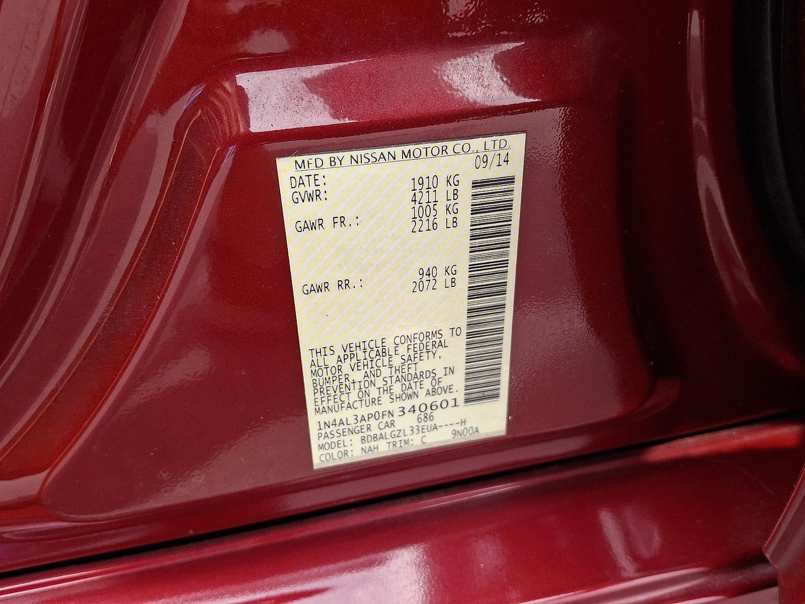 2015 Nissan Altima 4dr Sdn I4 2.5 S