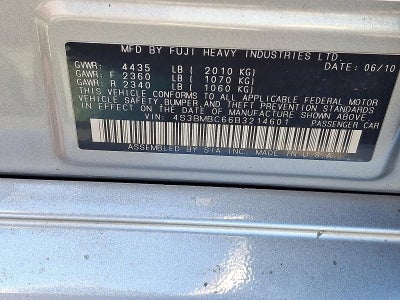 2011 Subaru Legacy 2.5i Automatic Premium All-Weather Package