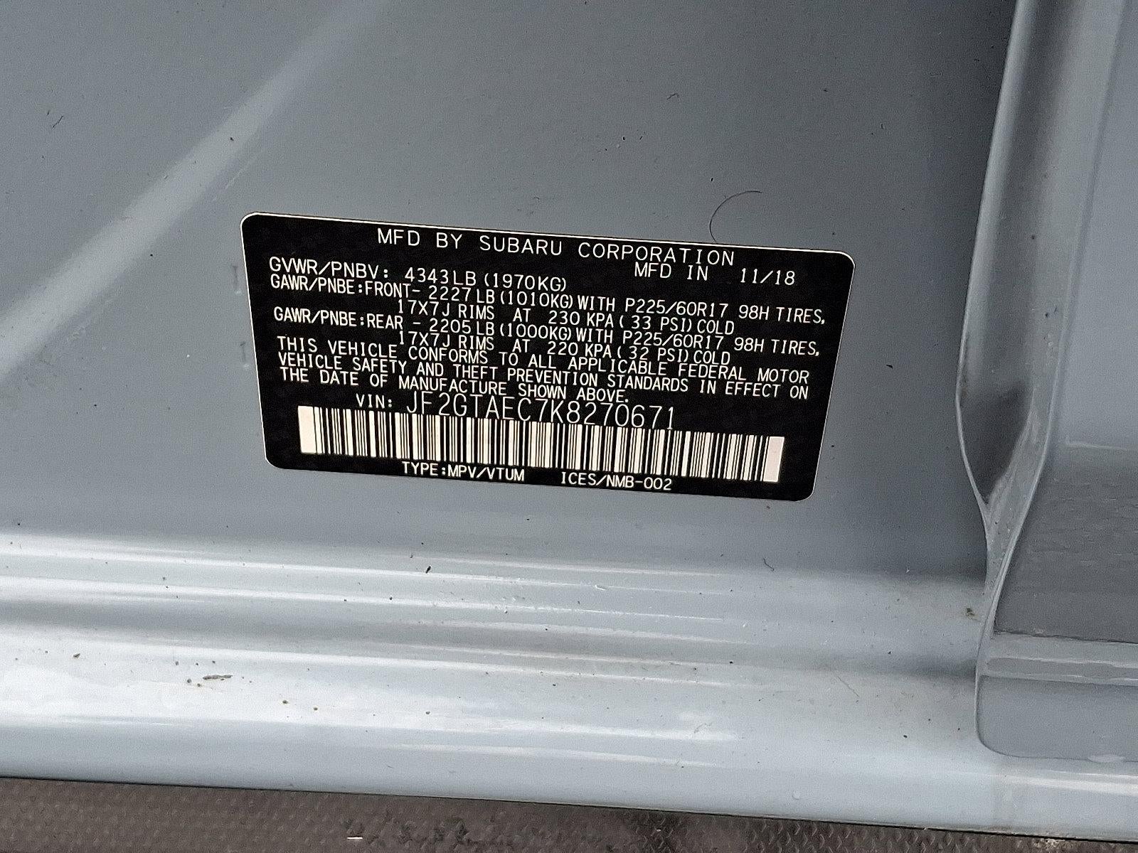 2019 Subaru Crosstrek 2.0i Premium CVT