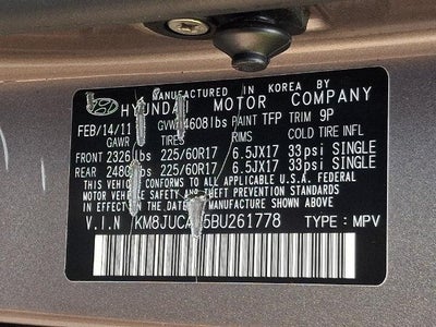 2011 Hyundai TUCSON AWD 4Dr Auto GLS