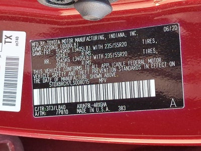 2020 Toyota Highlander Hybrid Limited AWD (Natl)