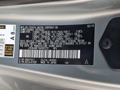 2010 Toyota FJ Cruiser 4WD 4dr Man (Natl)