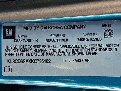 2019 Chevrolet Spark Hatch 1LT (Automatic)