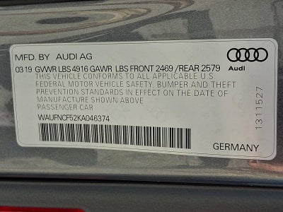 2019 Audi A5 Sportback Prestige 45 TFSI quattro