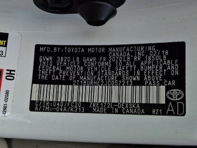 2018 Toyota Corolla SE CVT (Natl)