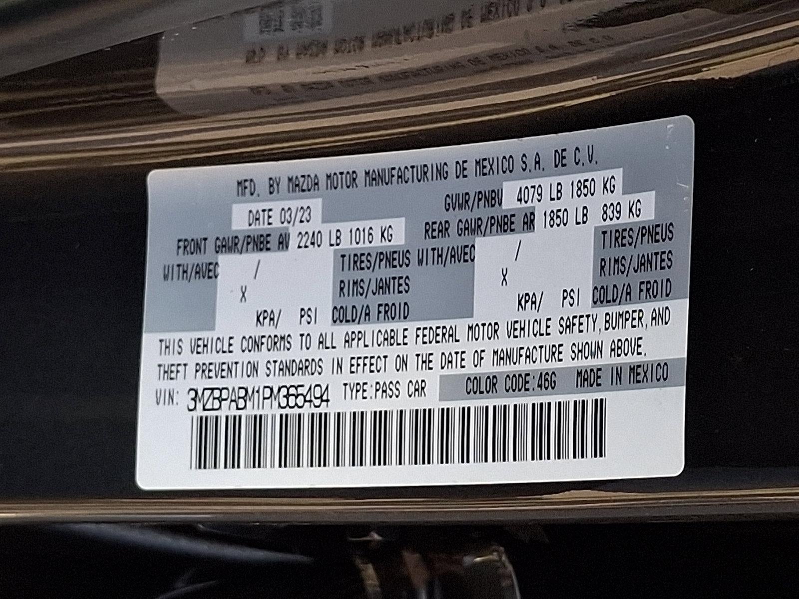 2023 Mazda Mazda3 Sedan 2.5 S Select FWD
