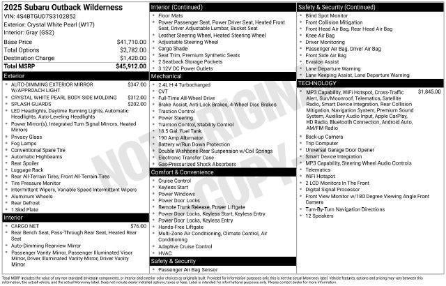 2025 Subaru Outback Wilderness AWD
