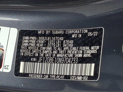 2022 Subaru BRZ Limited Manual