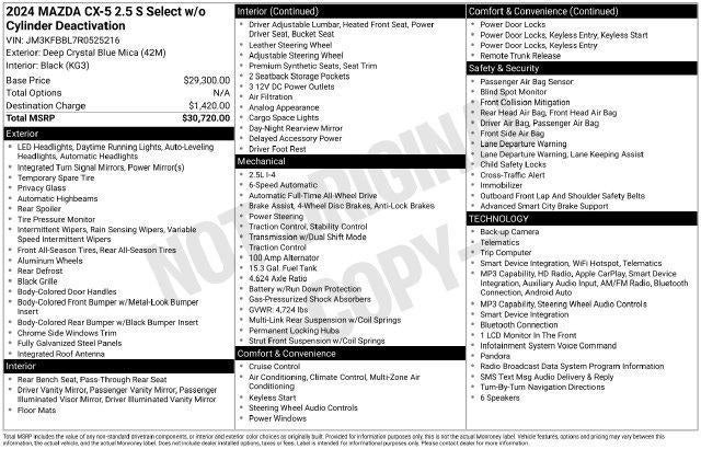2024 Mazda Mazda CX-5 2.5 S Select Package AWD