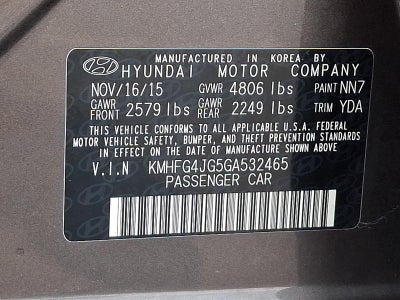 2016 Hyundai AZERA 4Dr Sdn
