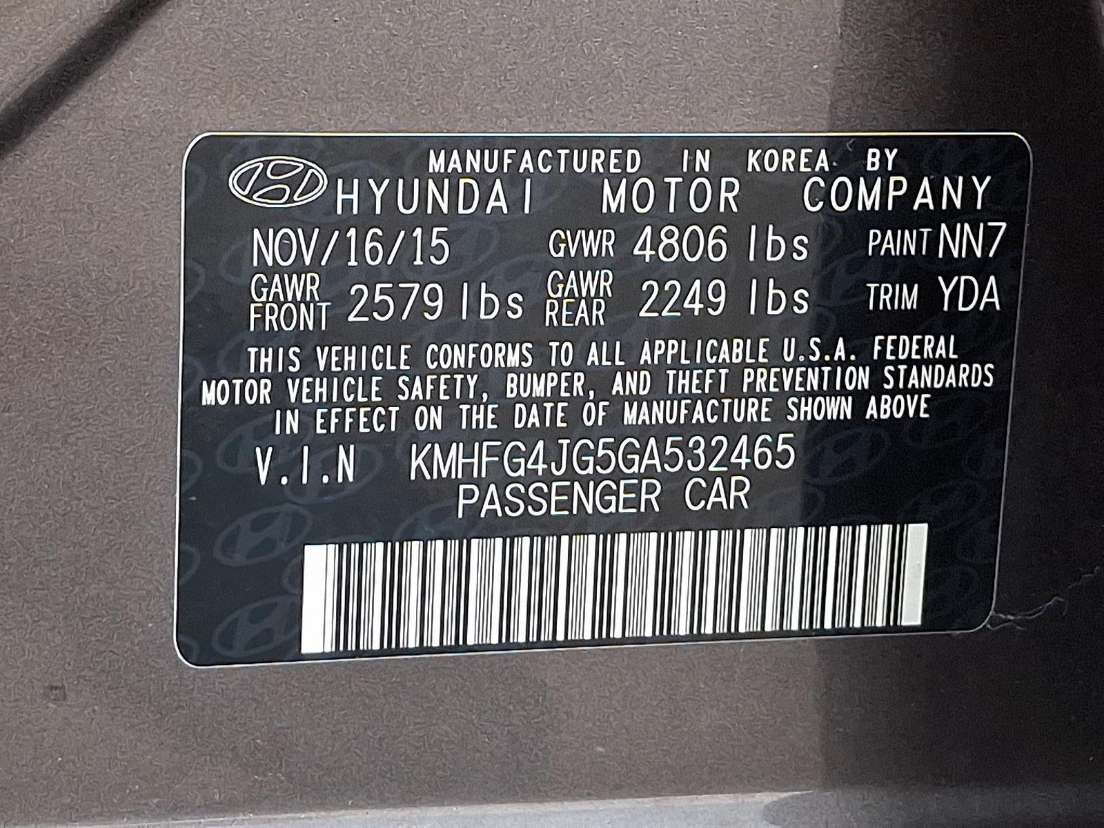 2016 Hyundai AZERA 4Dr Sdn