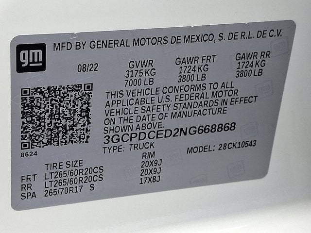 2022 Chevrolet Silverado 1500 Custom Trail Boss