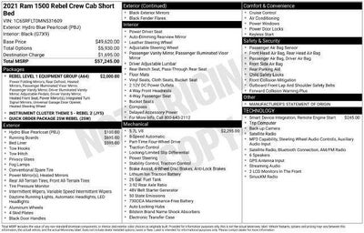 2021 RAM 1500 Rebel 4x4 Crew Cab 5'7" Box