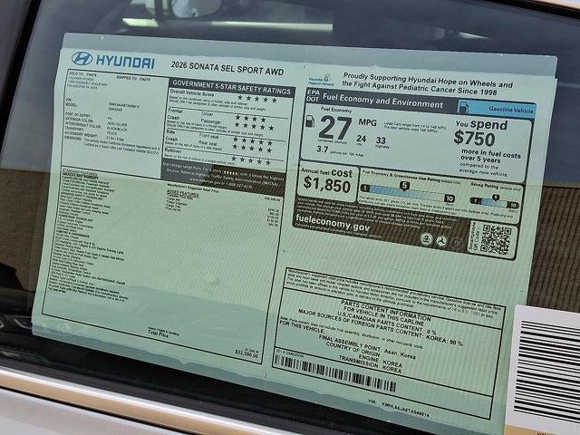 2026 Hyundai SONATA SEL Sport