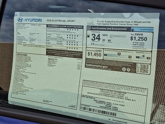 2026 Hyundai ELANTRA SEL Sport