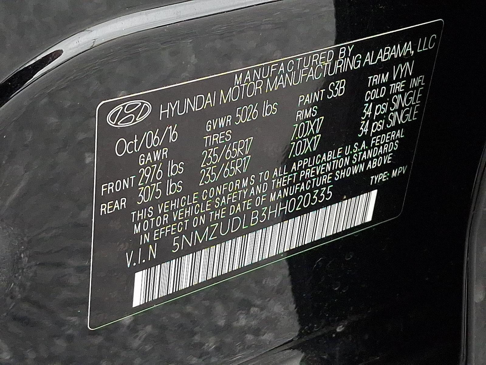 2017 Hyundai SANTA FE SPORT 2.4L