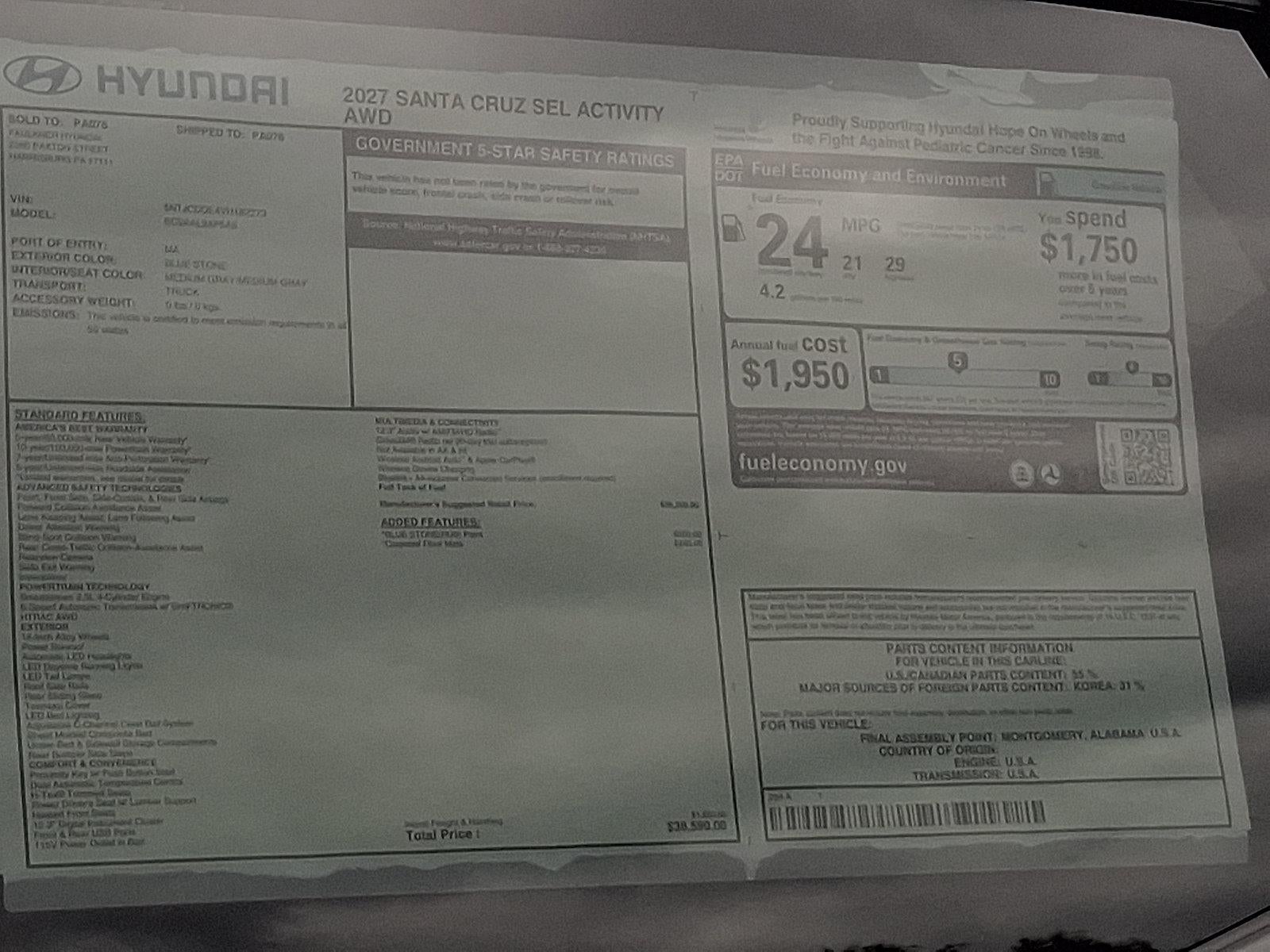 2027 Hyundai SANTA CRUZ SEL Activity AWD