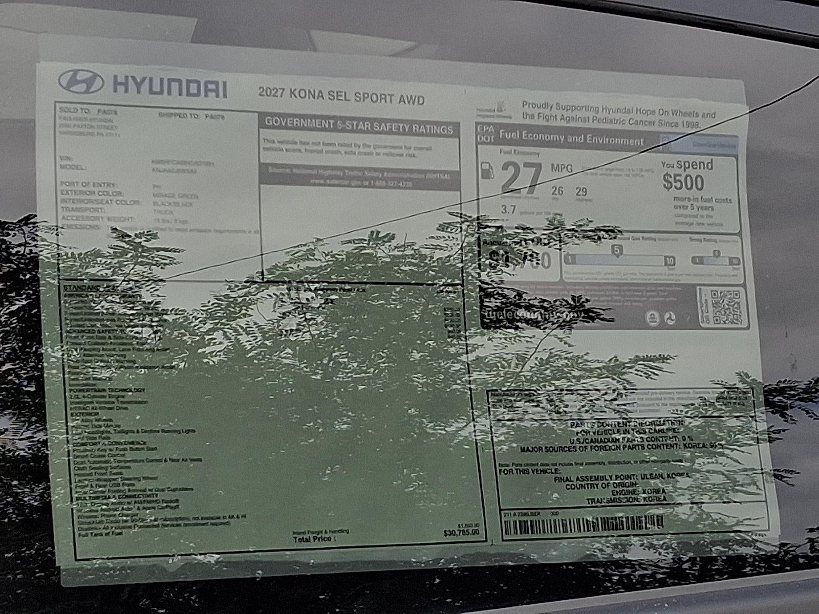 2027 Hyundai KONA SEL Sport AWD