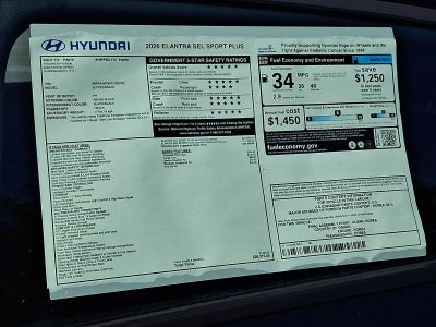 2026 Hyundai ELANTRA SEL Sport Plus