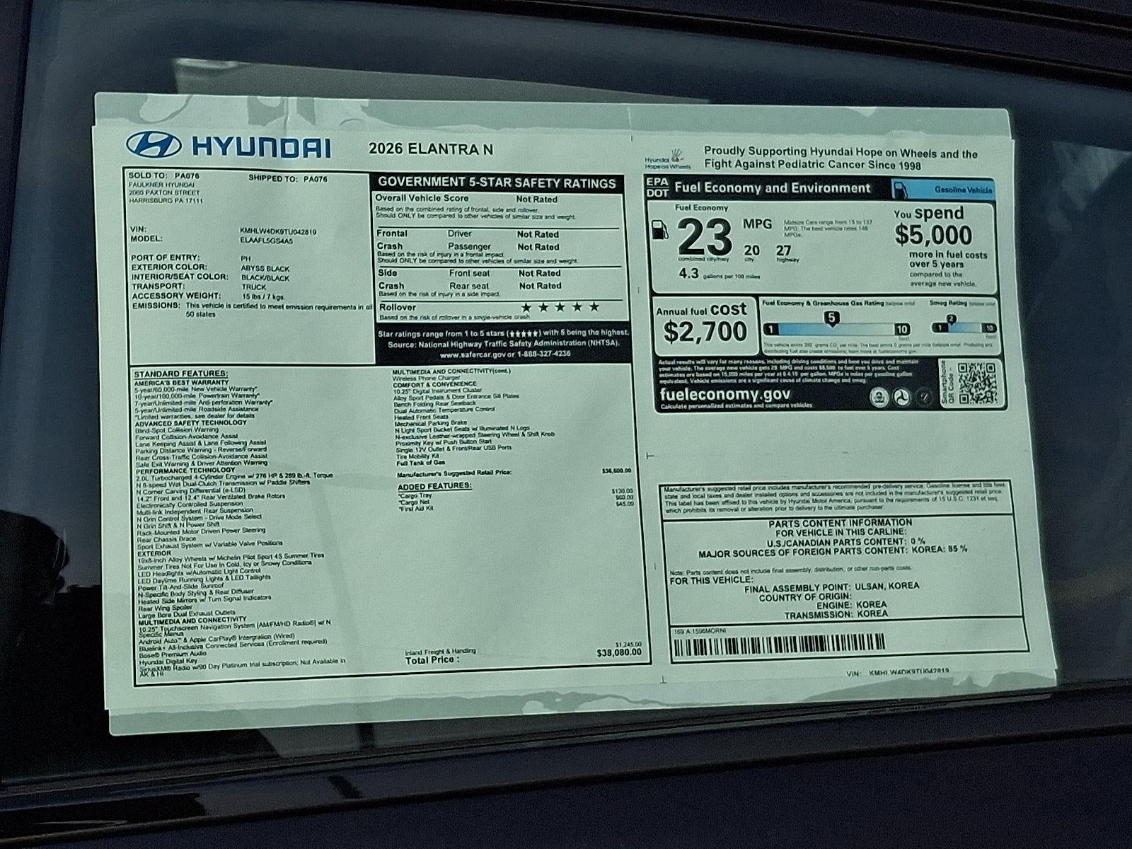 2026 Hyundai ELANTRA N Sedan
