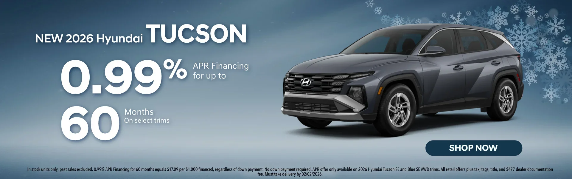 0.99% APR up to 60 months