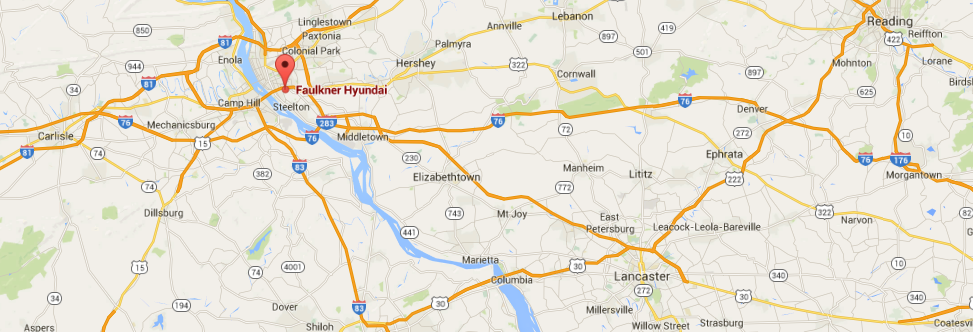 Map of Faulkner Hyundai Harrisburg in Harrisburg PA