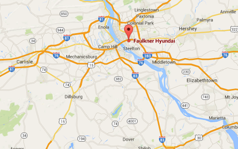 Faulkner Hyundai Harrisburg in Harrisburg PA map
